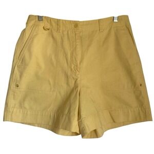 Vintage Ralph Lauren Bermuda Shorts Women 10 Yellow High Rise Mom Retro Cruise